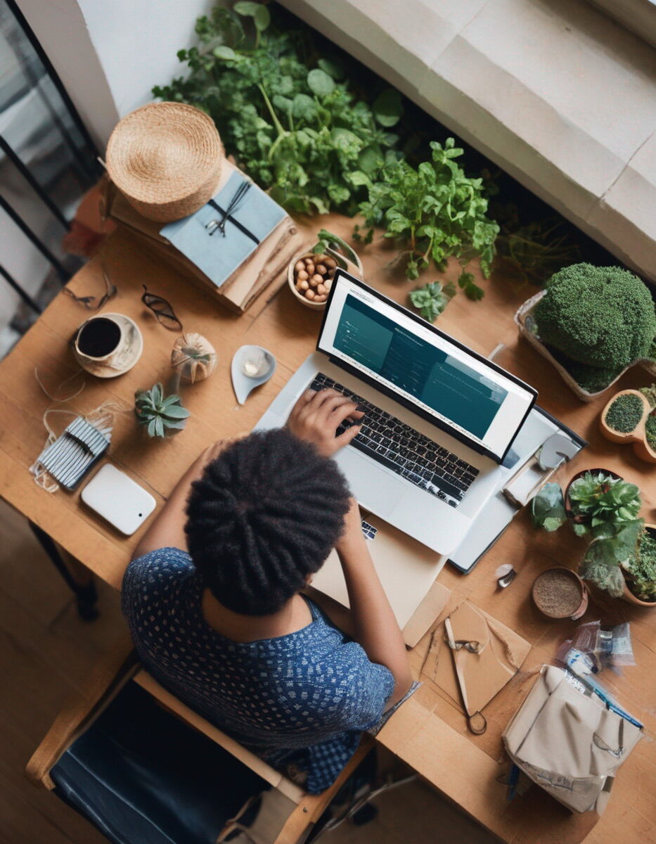 Person sitting at a desk with a laptop