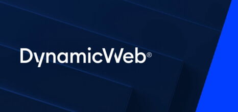 DynamicWeb logo on dark blue background