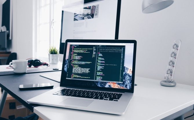 Laptop on a desk