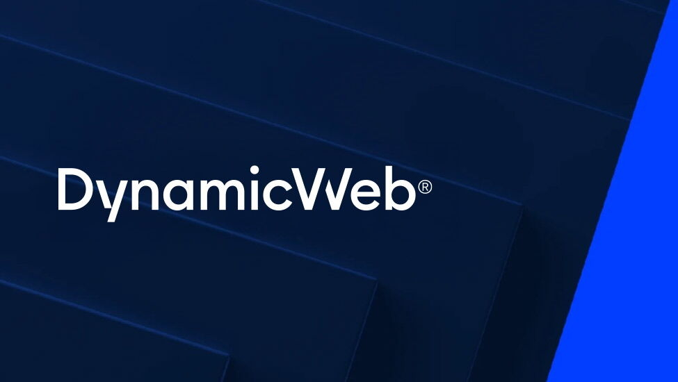 DynamicWeb logo on dark blue background