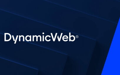 DynamicWeb logo on dark blue background